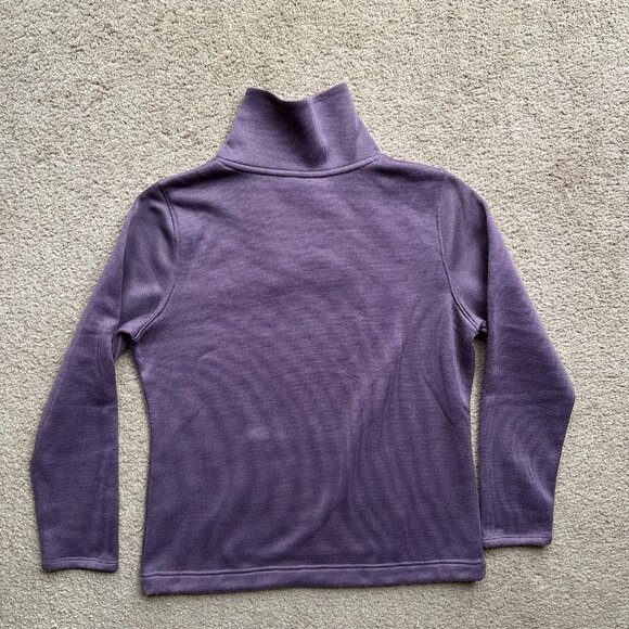 EMS Sweater Womens Large Pullover Purple Pockets Polyester Zip Eastern Mountain - Picture 2 of 11